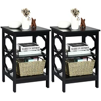 2pcs 3 tier nightstand sofa side end accent table storage display shelf 2hw65690