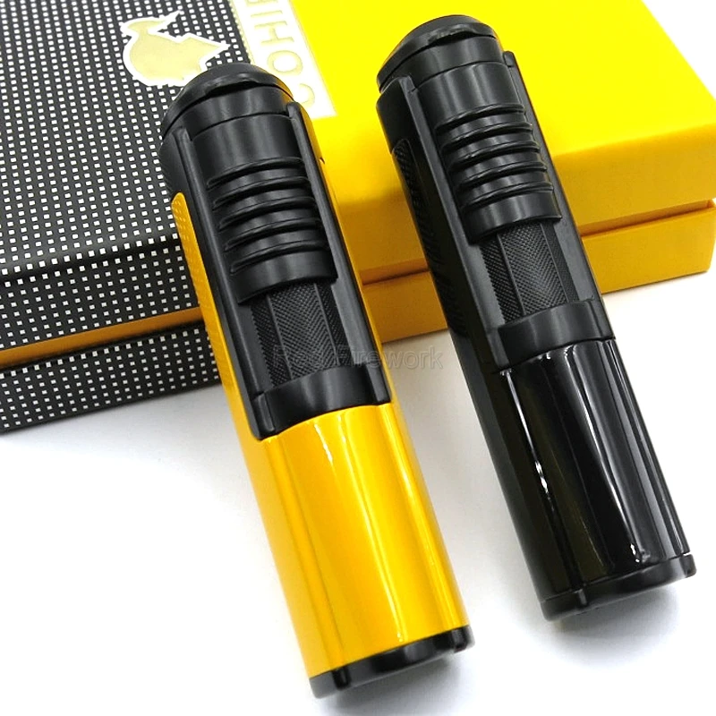 COHIBA porket мини металлический ветрозащитный фонарь многоразовая Зажигалка для сигар Cohiba курительная зажигалка с подарочной коробкой