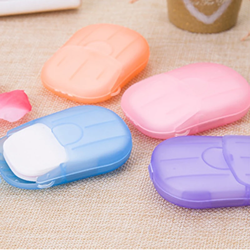 20 Pcs Portable Travel Soap Disposable Slice Sheets Paper Soap Washing Hand Body Bath Face Cleaning Face Cleansing Soaps images - 6