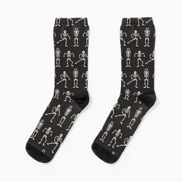 

Dancing Skeletons Crew Socks Best Women Mens Ankle Knee High Black