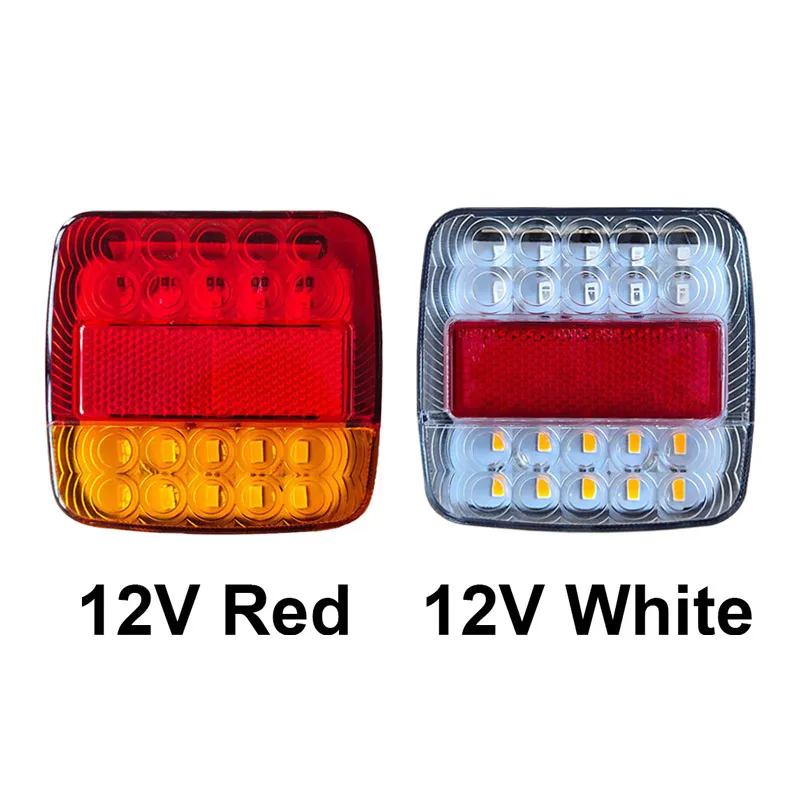 

2PCS Trailer Trucks Tail light Car 12V 20LED +6LED Rear Tail Light Number Plate Light Running Turn Signal Lamps Tailight