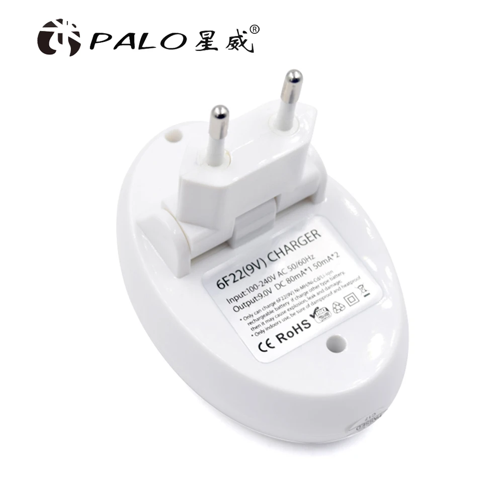Зарядное устройство PALO C818W мини двойная игрушка зарядное для 9 В 6F22 литиевая Ni-MH