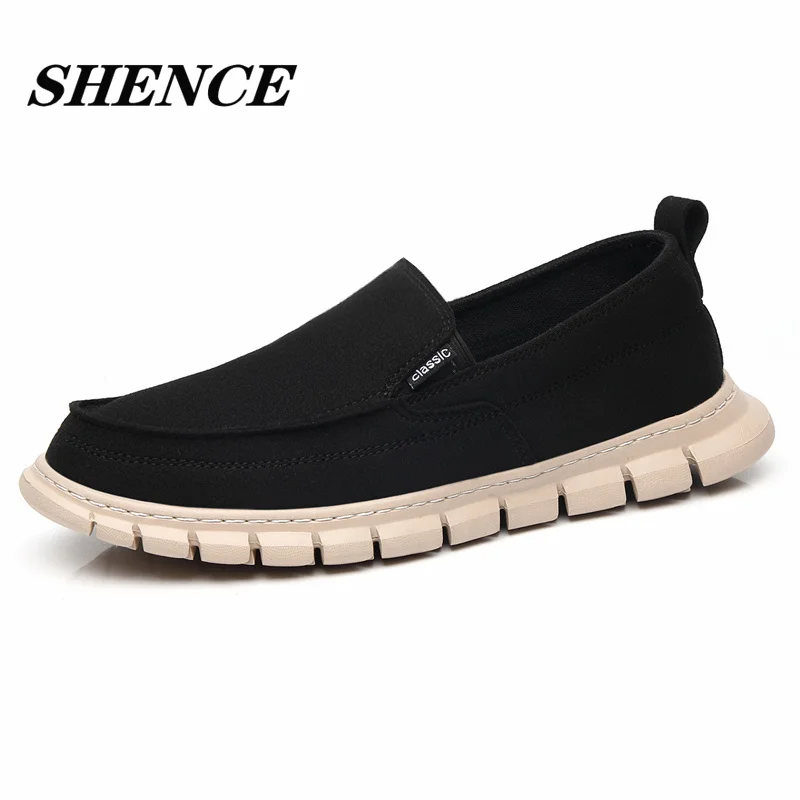 

SHENCE Summer Men's Low-top Sneakers Fashion Solid Color Casual Shoes Microfiber Rubber Sandals Non-slip Slippers for Man