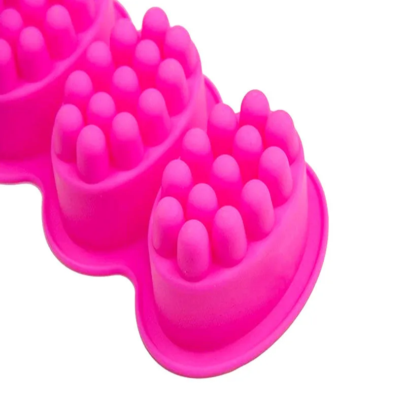 Силиконовая форма для мыла 4 полостей эллипса Массажная щетка воск ароматерапии