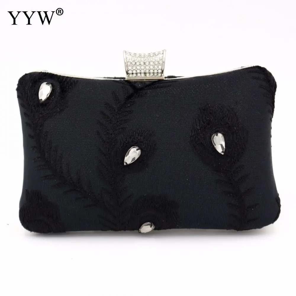 Черные шелковые атласные женские вечерние клатчи сумочки для вечеринок