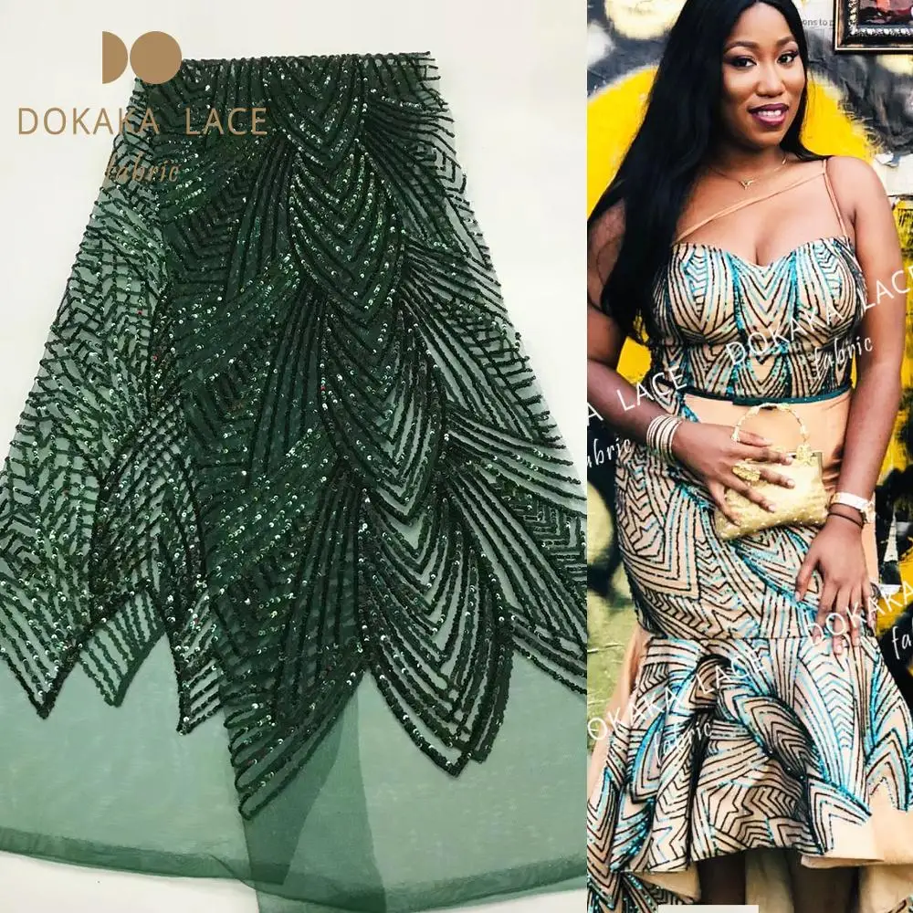 Сетчатые кружева с блестками зеленого цвета высокое качество 2019 нигерийские
