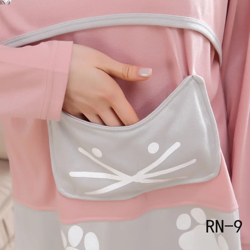 Весна 2020 комплект одежды для беременных женщин пижама кормящих ночная рубашка