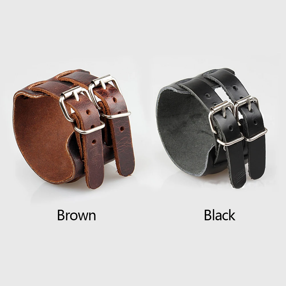 Кожа Для мужчин манжеты Обёрточная Бумага браслет в стиле &quotпанк&quot браслеты