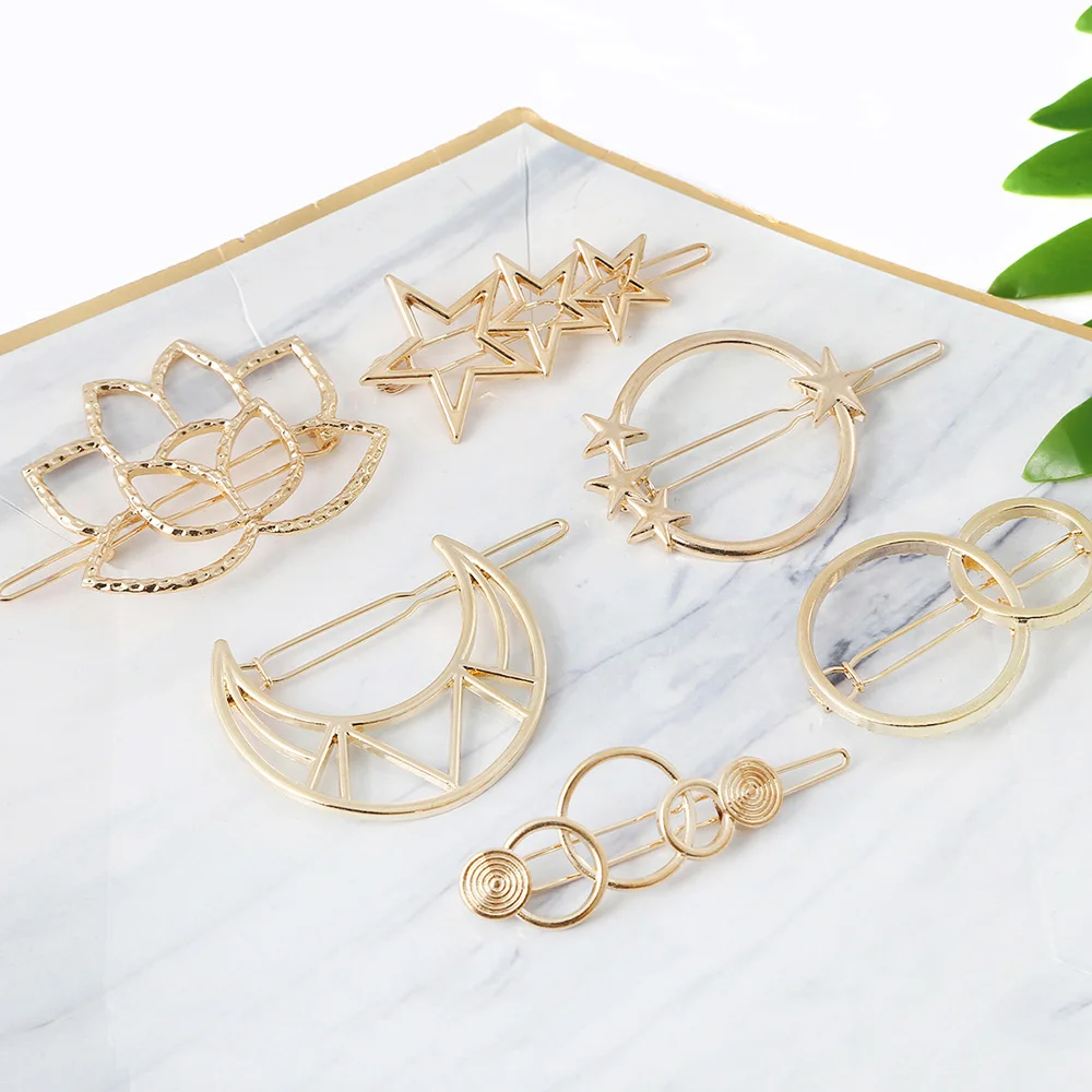 2020 Новый женский металлический зажим для волос заколка в виде геометрических