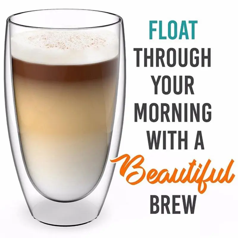 

Glass 80-600ml Insulated Thermal Coffee Mugs Glass Cup Double Wall Glassware Dining Tea Cup Clear Drinks Kitchen Bar Container