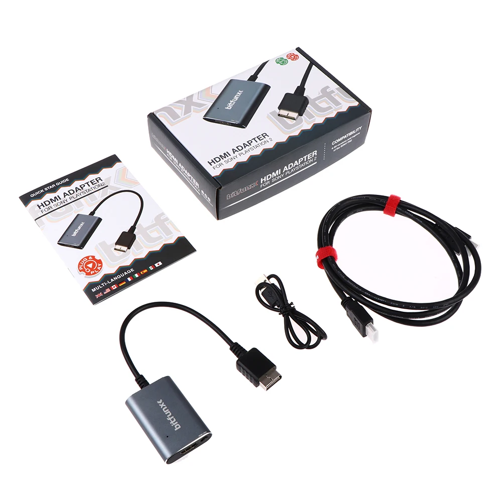

1 PC HDMI-compatible Converter/Adapter For Sony PS2 To Modern TV Including RGB/Component Switch Game Accessories