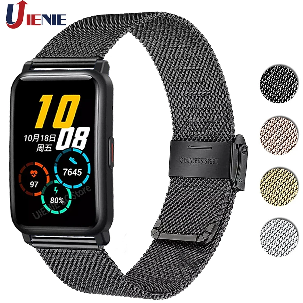 Ремешок Миланская петля для Huawei HONOR Watch ES/Haylou LS02 металлический сетчатый сменный
