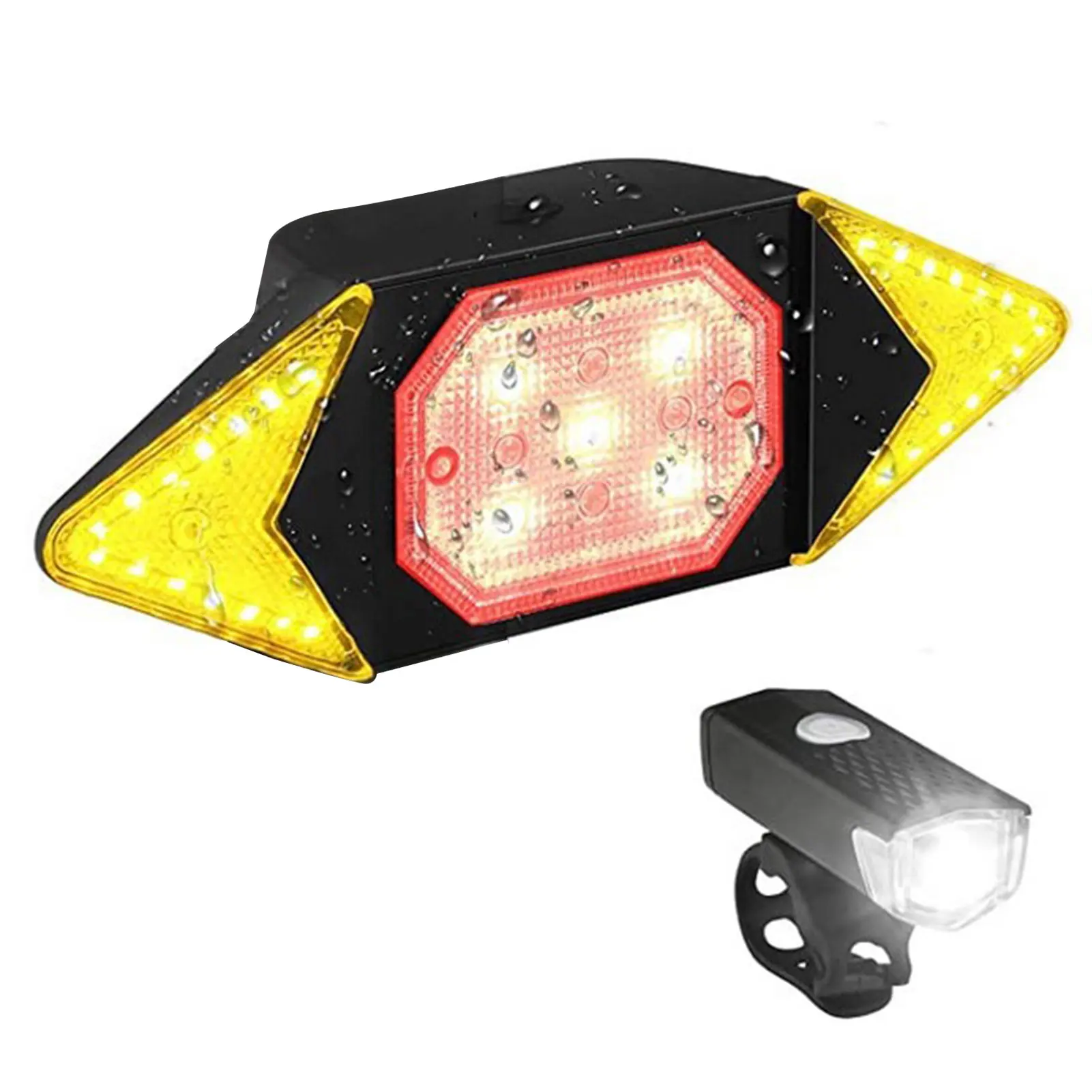 

Durable Waterproof Cycling USB Rechargeable Headlight Bicycle Light Remote Control Easy Install LED Turn Signals Taillight