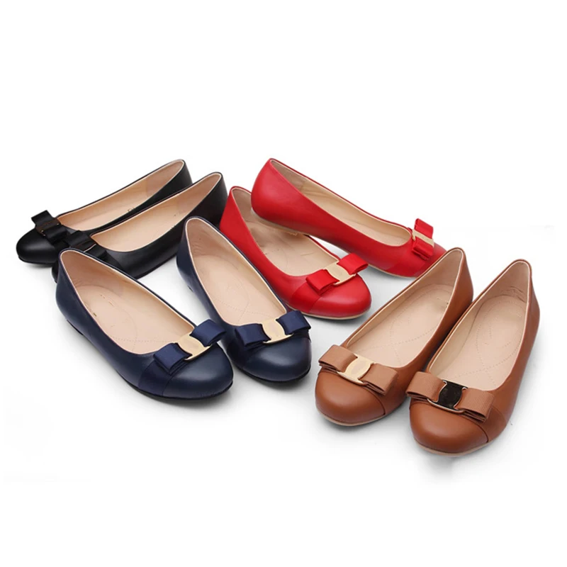 Женская обувь из натуральной кожи дизайнерская на плоской подошве с бантиком для