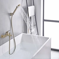 bath faucet hand shower bathroom golden shower home luxury simple all copper pressurized shower set