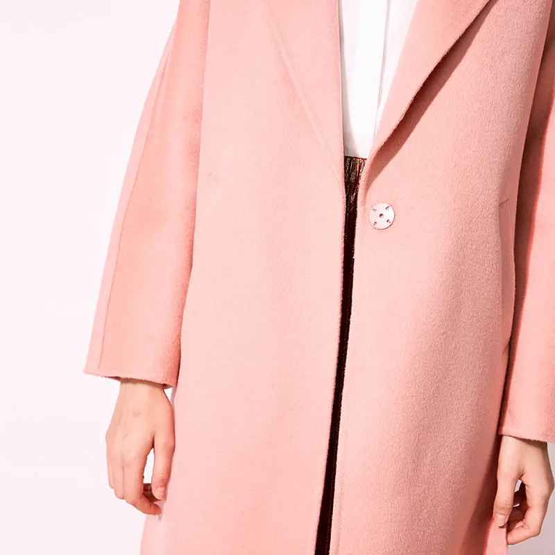 Vero Moda Женское шерстяное пальто средней длины со скрытыми пуговицами с отворотом на плече | 318427511