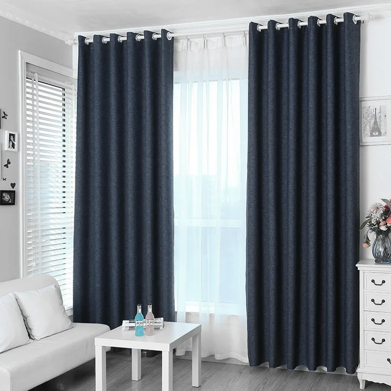 Затемняющие однотонные шторы большого размера оконные занавески из