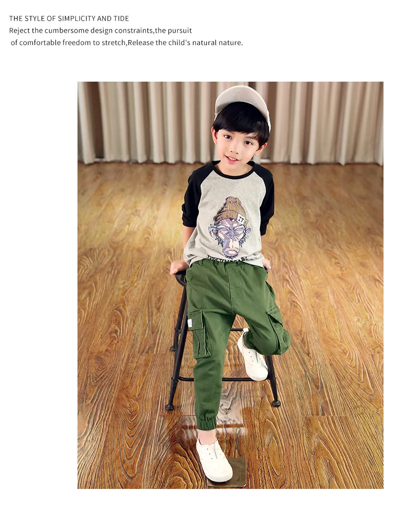 Teens Jeans for Boy Kid Solid Jean Pants Designer Kids Jean Autumn Children's Elastic Waist Denim Long Trousers