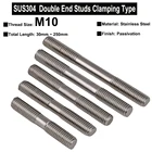 Двухсторонние шпильки M10 SUS304 из нержавеющей стали, зажимной тип, Безголовый болт, винтовой стержень, зубчатая палочка, резьбовой стержень с двумя головками, 21 шт.