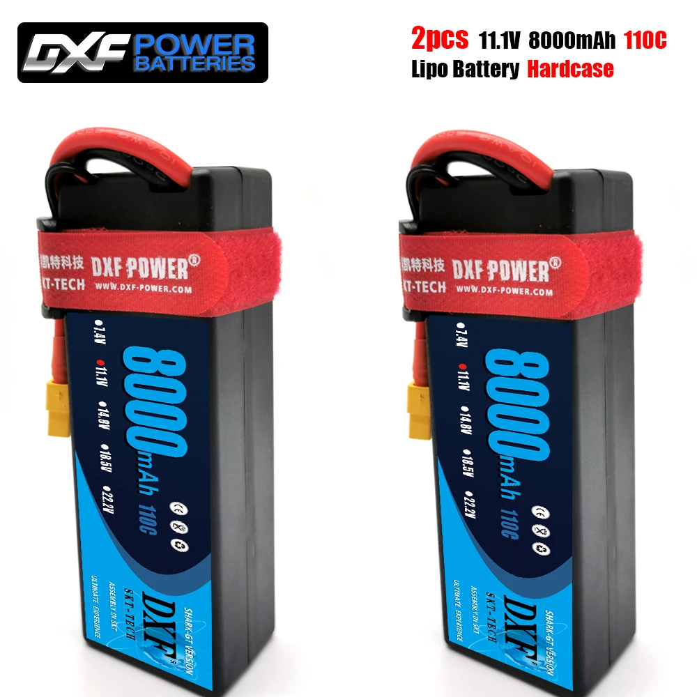 

DXF 8000mAh 3S1P 11.1V 110C/220C Hardcase LiPo Battery Dean/T XT90 EC5 XT150 XT60 Plug for 1/8 1/10 RC Car off-road buggy truggy