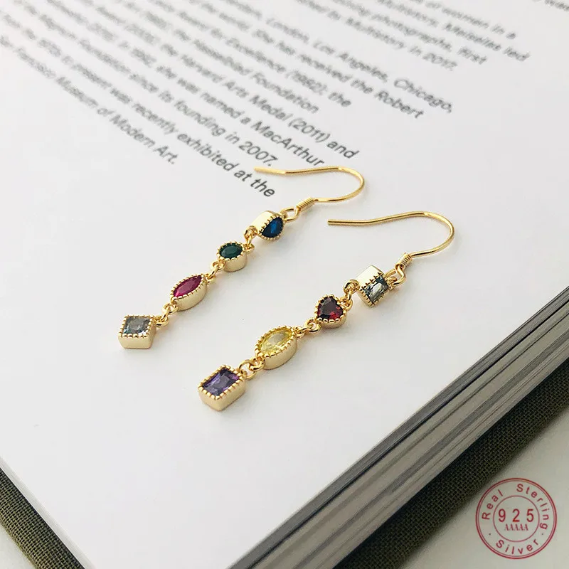 Серьги с кисточками и кристаллами из стерлингового серебра 925 пробы для женщин