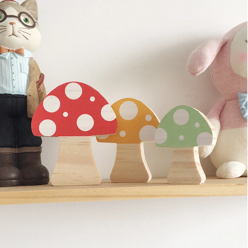 Деревянный блок с грибами для украшения детской комнаты 3 шт./лот деревянное