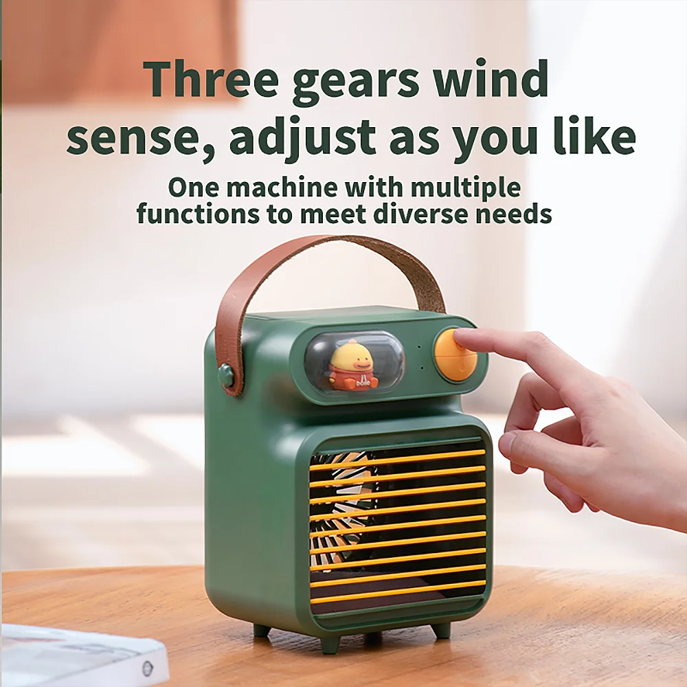 

Air Cooler Fan Mini Desktop Air Conditioner with Night Light Mini USB Water Cooling Fan Humidifier Purifier Multifunction Summer