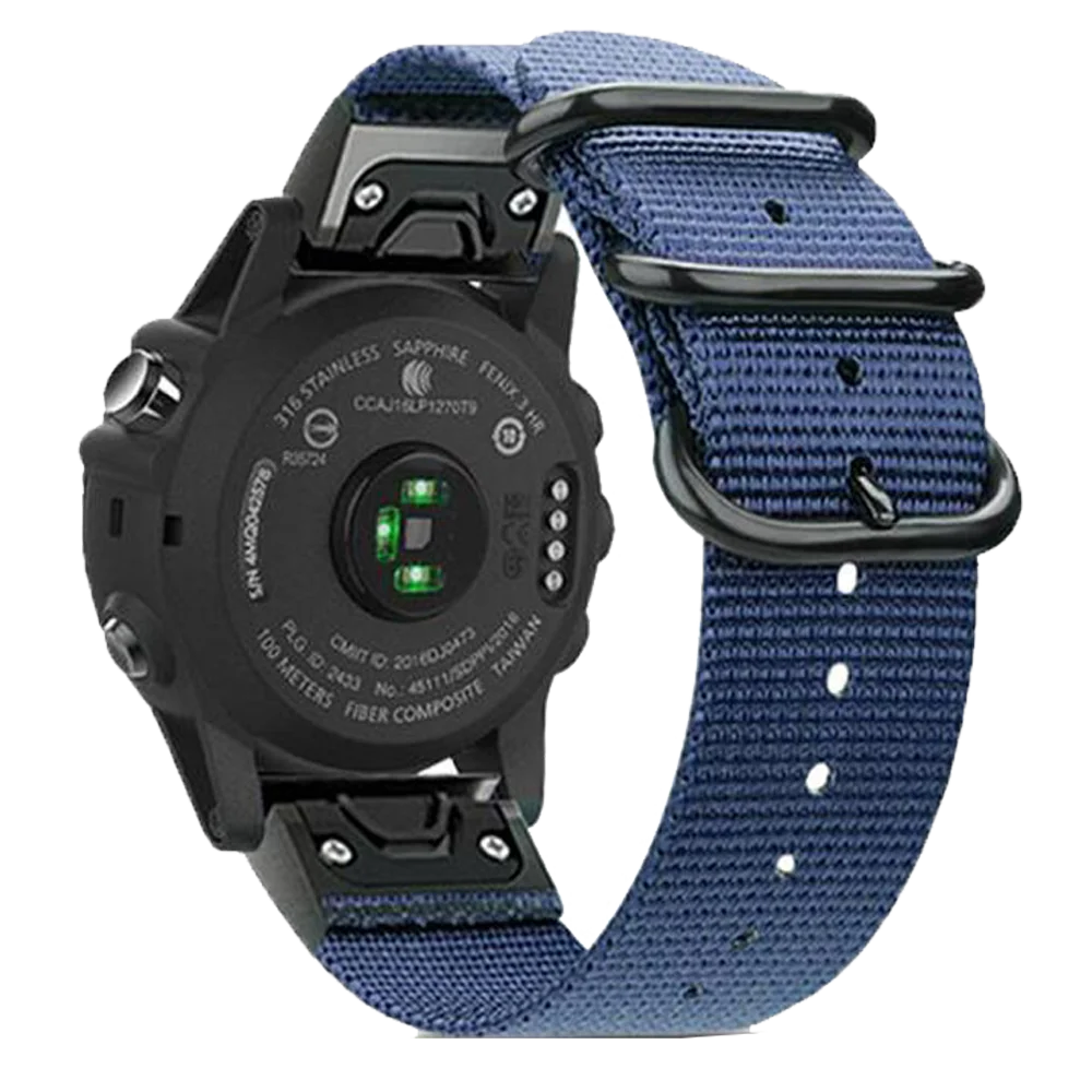 Ремешок нейлоновый для наручных часов Garmin Fenix 6S 6 6X 5S 5 5X 3 3HR Forerunner 935 945