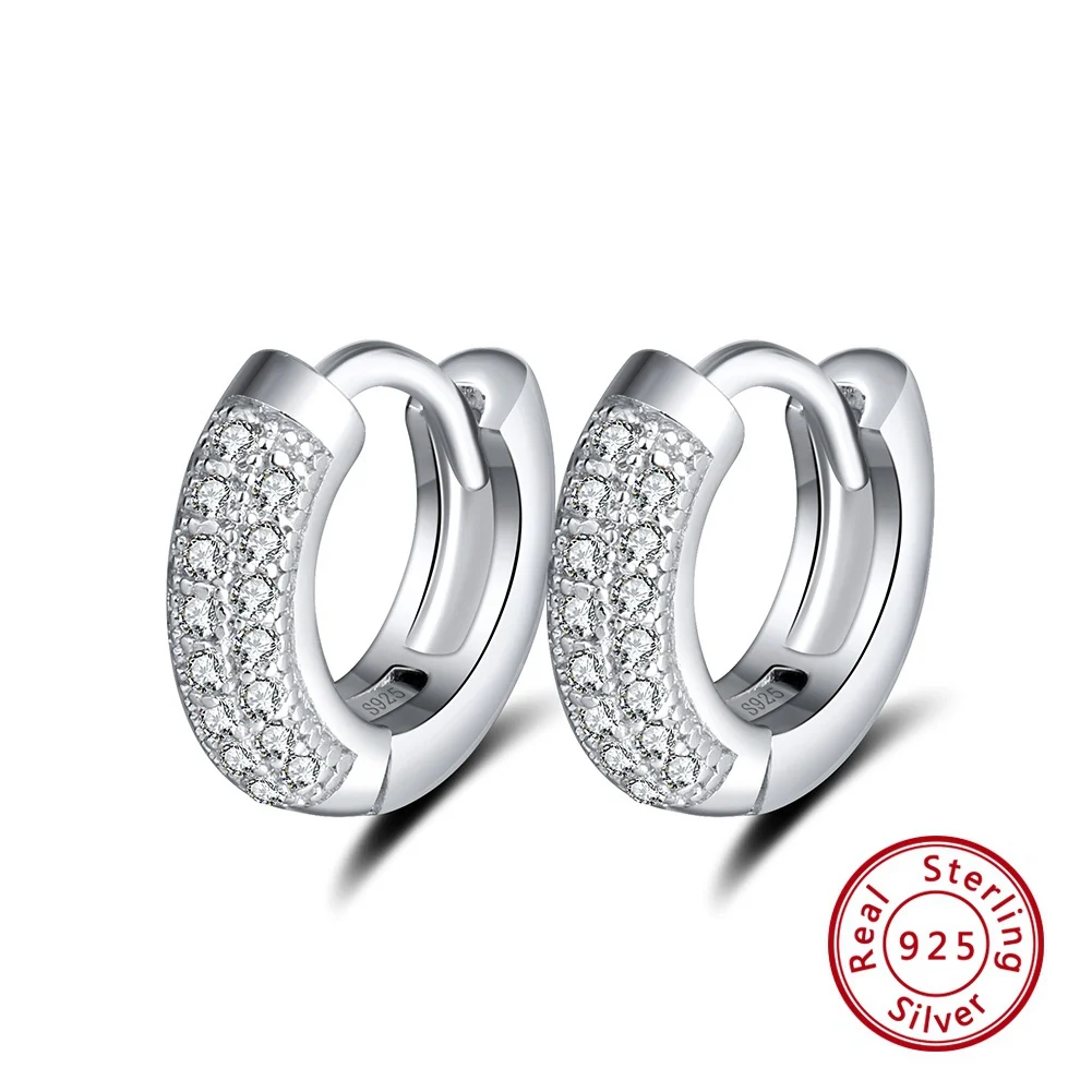 SE103 ORSA JEWELS Настоящее 925 пробы серебряные женские серьги маленький круг 10 мм Серебряный цвет трендовые женские свадебные ювелирные изделия SE102 - Цвет камня: SE103