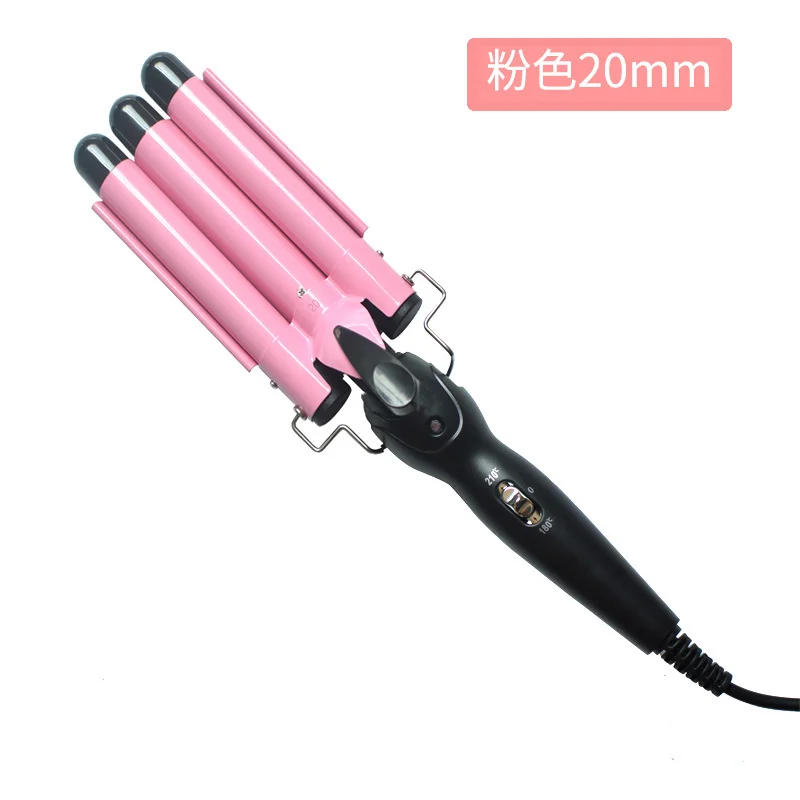 

M-11 three tube hair curler two step temperature regulating Pink / gold omelet curling bar electric curling bar