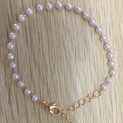 

Women Bohemian Pearl Anklet Summer White Collar All-match Anklet Pearl Ankle Bracelet Women Barefoot on Leg Chain Jewelry Gift