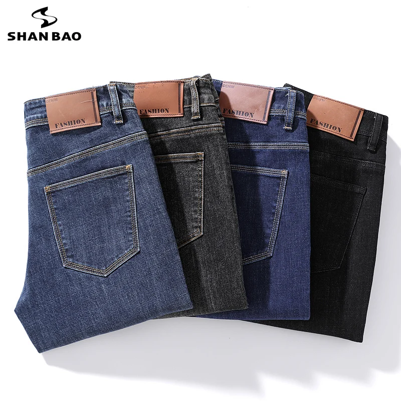 Осенне зимние брендовые Высококачественные эластичные облегающие джинсы SHAN BAO