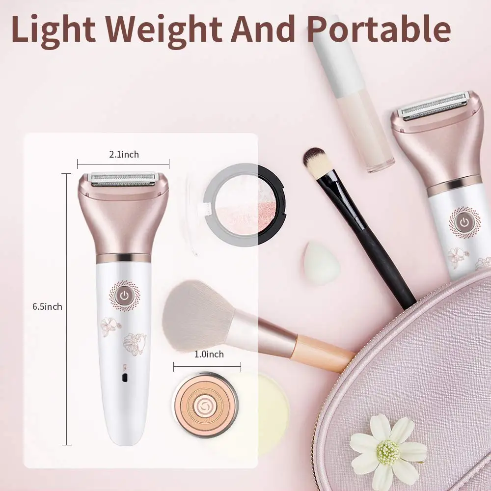 

Electric Hair Remover for Women Painless Lady Shaver 2-in-1 Body Hair Removal Electric Razor for Face Legs and Bikini
