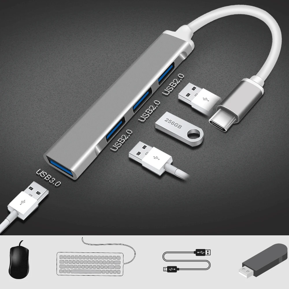 USB C HUB 3.0 Splitter Thunderbolt 3 USB-C Adapter OTG for Macbook Pro 13 15 Air HUAWEI Matebook | Компьютеры и офис