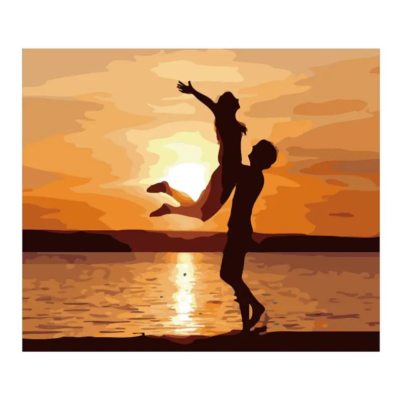 Романтическая парная цифровая картина маслом сделай сам украшение для семьи