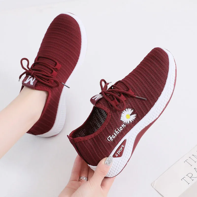 

2021 Fashion Women Running Shoes Lace Up Ladies Sneakers Breathable Casual Sport Shoes Woman Gym Flats Footwear chaussure femme