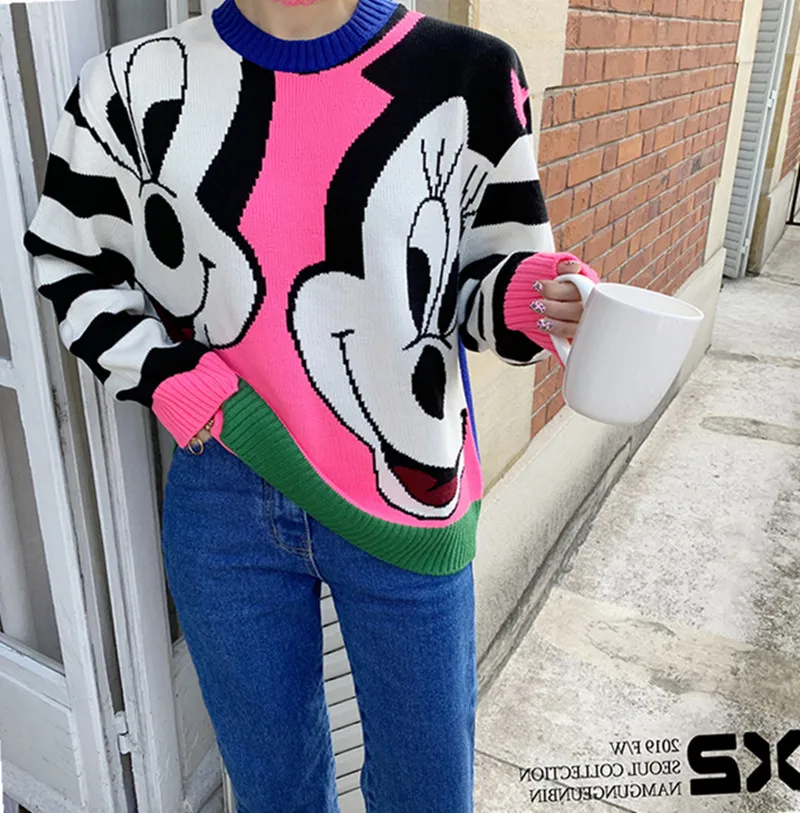 Женский свободный свитер GRUIICEEN трикотажный пуловер с круглым вырезом 4 цвета