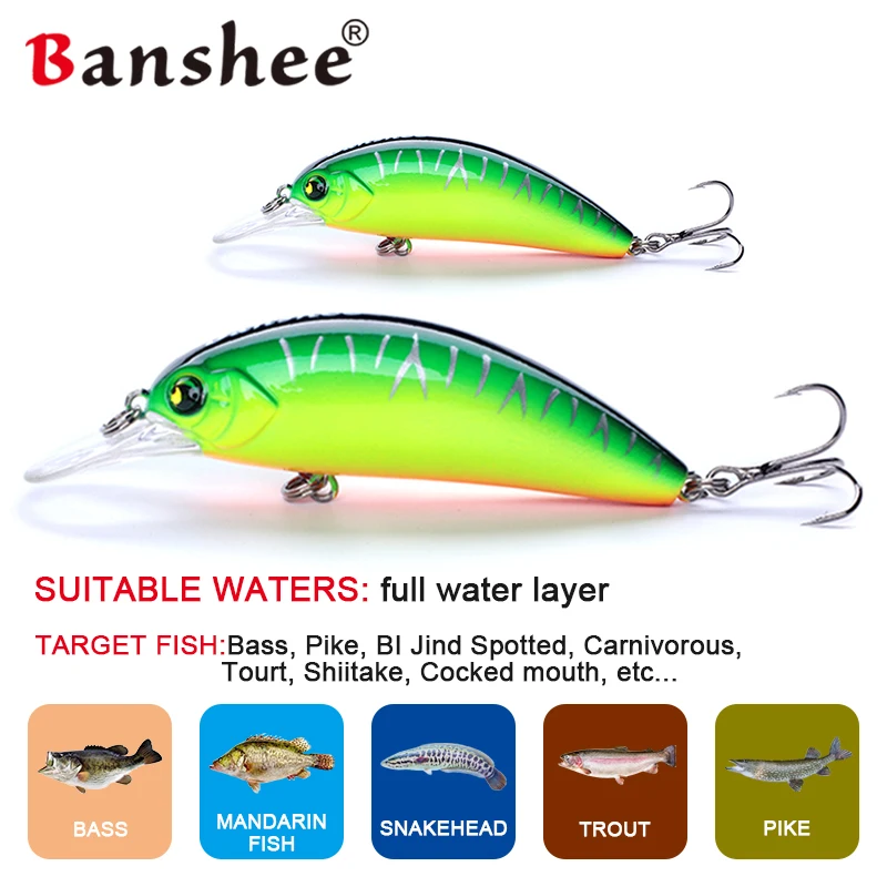

Banshee Crank Crankbaits Fishing Lure Minnow Wobblers For Pike And Perch Trout Trolling Lures Artificial Bait Float Depth 1-2.5m