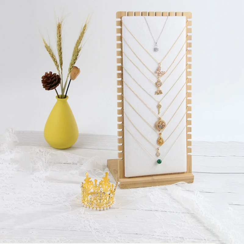 

Necklace Display Stand, Necklace Showcase Organizer for Statement Necklaces, Single Strand Pendants, Choker Necklaces