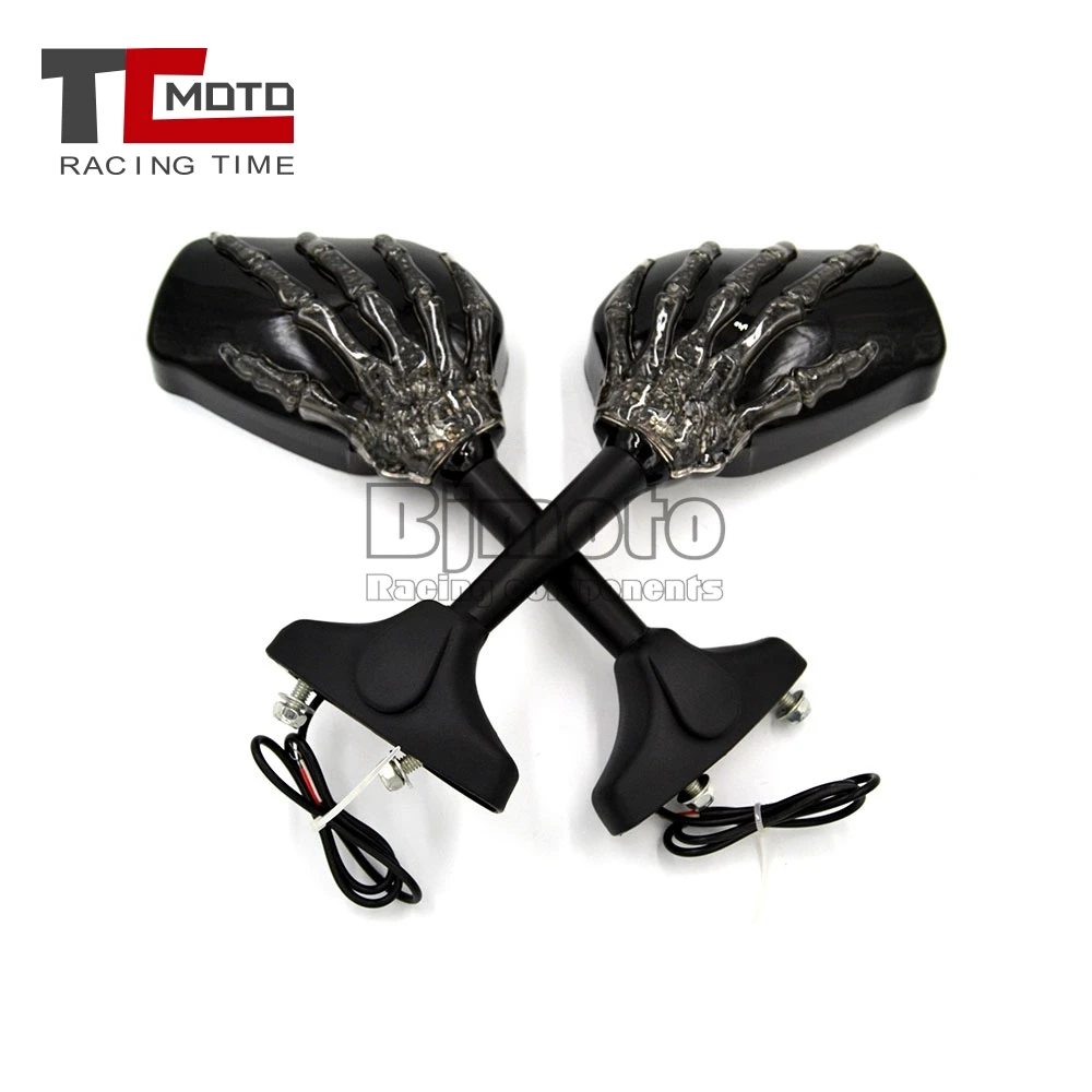 

Motorcycle Rearview Mirrors Skull Hand Pattern Ghost Claw LED Light Turn Signal Mirror for Yamaha YZF R6 R1 FZ1 FZ6 FZ1 600R R3