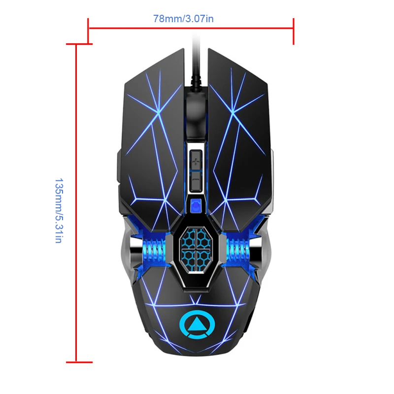 

USB Gamer Mouse 7 Button LED Optical Wired Game Mice 32000 DPI Adjustable Computer Games Mouse For PC Laptop Gamer Mice