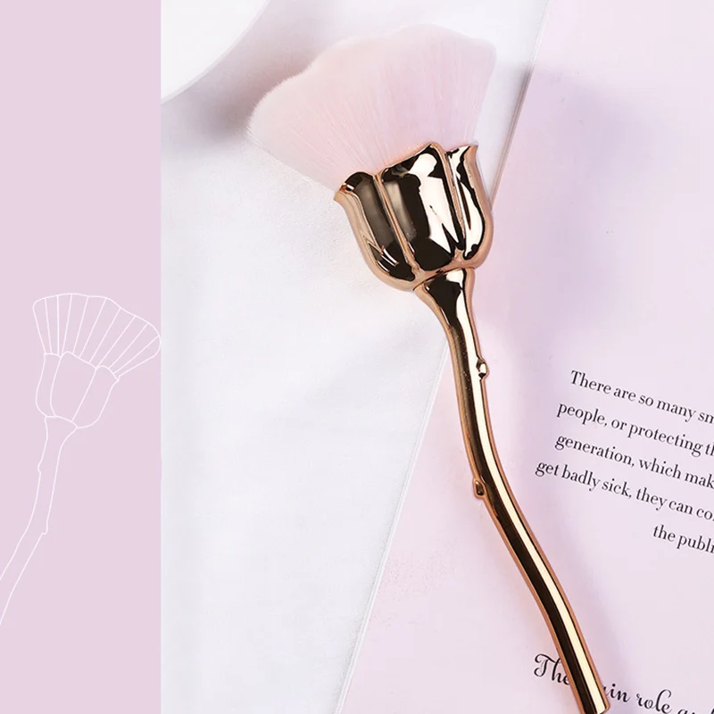 1 шт щетка для чистки ногтей в форме розы удаления пыли маникюрный макияж