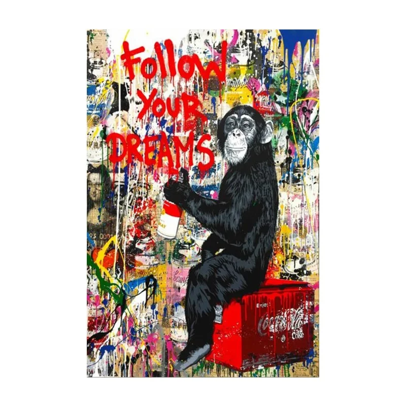 Постер JOYLIVE абстрактные картины Обезьяны животные холст живопись Горилла