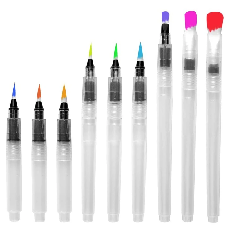

27PCS Water Coloring Brush Pen Set, Water Color Paint Pens for Water Soluble Colored Pencil, Water Brush Pen Set