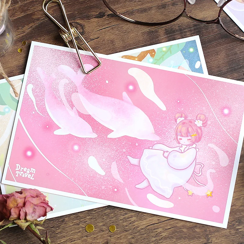 30 шт./компл. серия мечты открытка из мультфильма красота девочка поздравительные