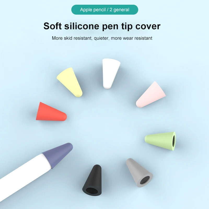 

Новый силиконовый сменный наконечник для Apple Pencil 1 2, 8 шт., чехол для сенсорного экрана, перо, защитный чехол, чехол для Apple Pencil