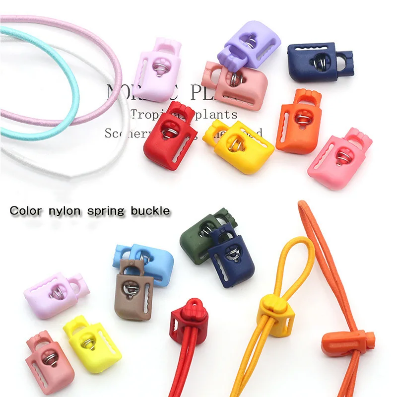 

20pcs Meetee22*13.8mm Color Nylon Spring Stopper Bags Strap Clasp DIY Bag Hat Trouser Buckle Adjustment Rope Buckles Accessories