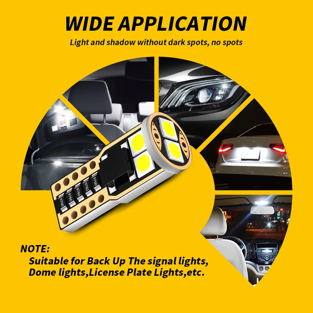 DXZ 10 шт. W5W T10 Светодиодный лампочки Canbus 6SMD 12V WY5W 194 168 автомобиля оформления