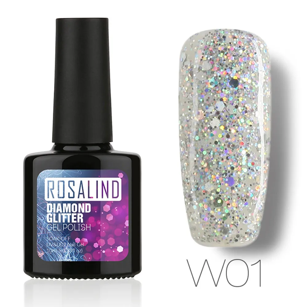 A ROSALIND10ML бриллианты гель лак для ногтей Гель-лак УФ светодиодный голографический лак для ногтей лак для стемпинга - Цвет: A