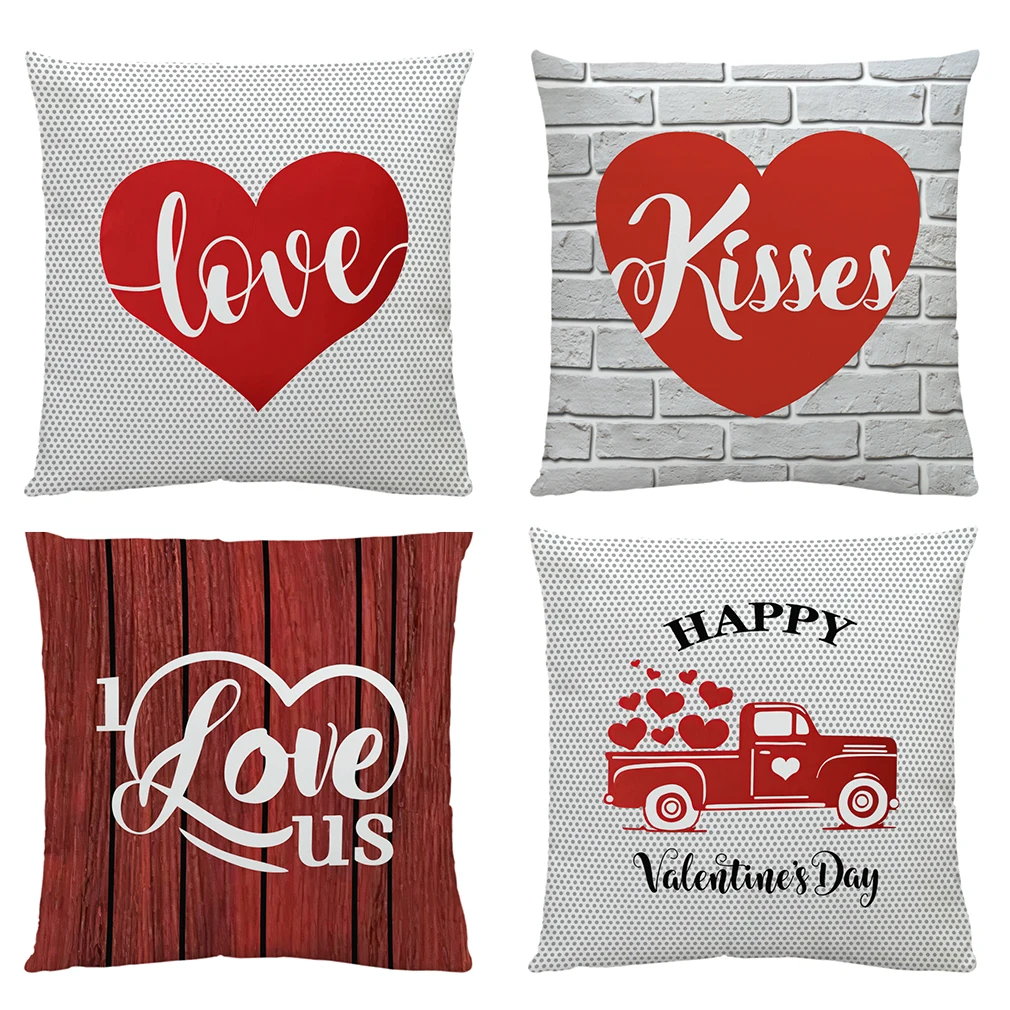 

Valentine Decoration Cushion Cover Navidad Throw Pillow Case funda cojin Sweet Home Sofa Couch Chair Back Seat Cover 45x45cm